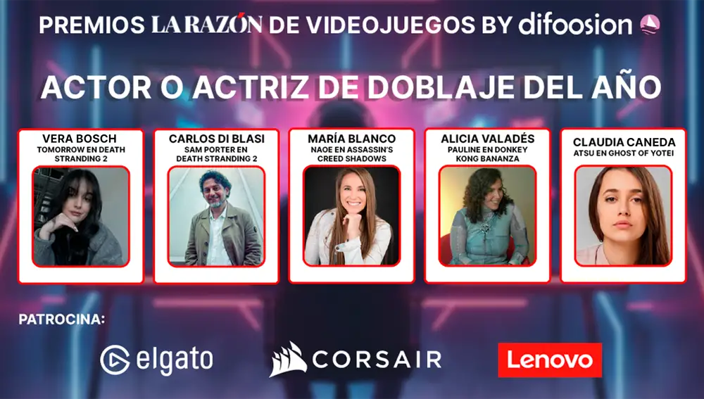 Premios La Razón de Videojuegos by Difoosion: estos son los finalistas a mejor actor o actriz de doblaje
