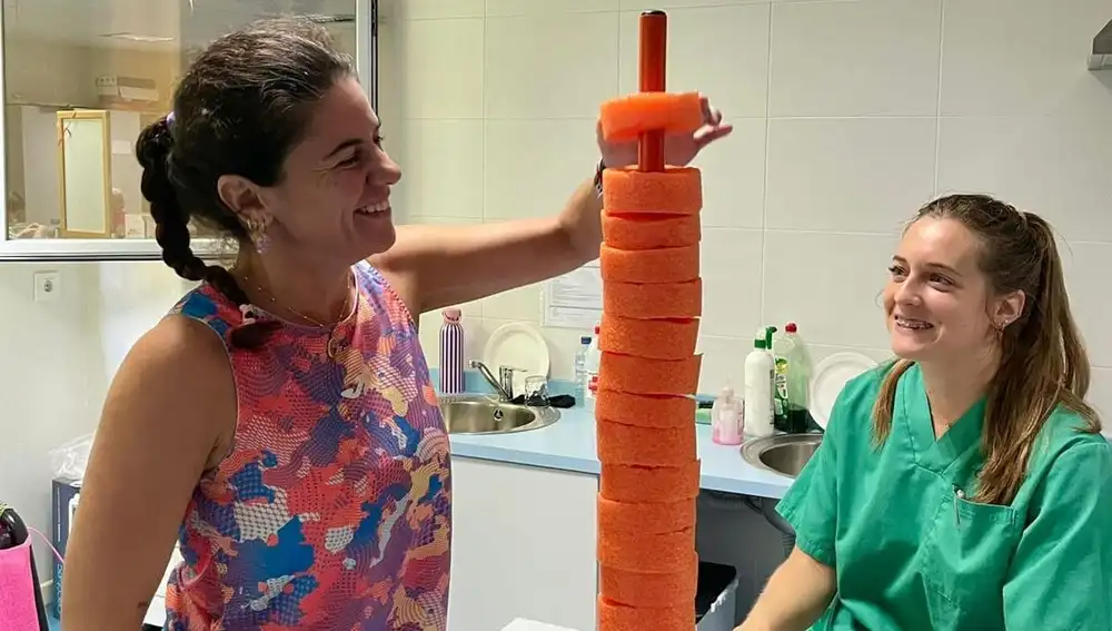 Toñi durante su recuperación