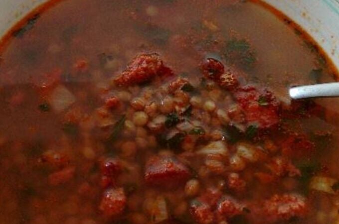 Lentejas con fuet Lentejas con fuet