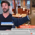 Juan Carlos Ruano, ingeniero industrial y autónomo, durante su intervención en 'Espejo Público'.