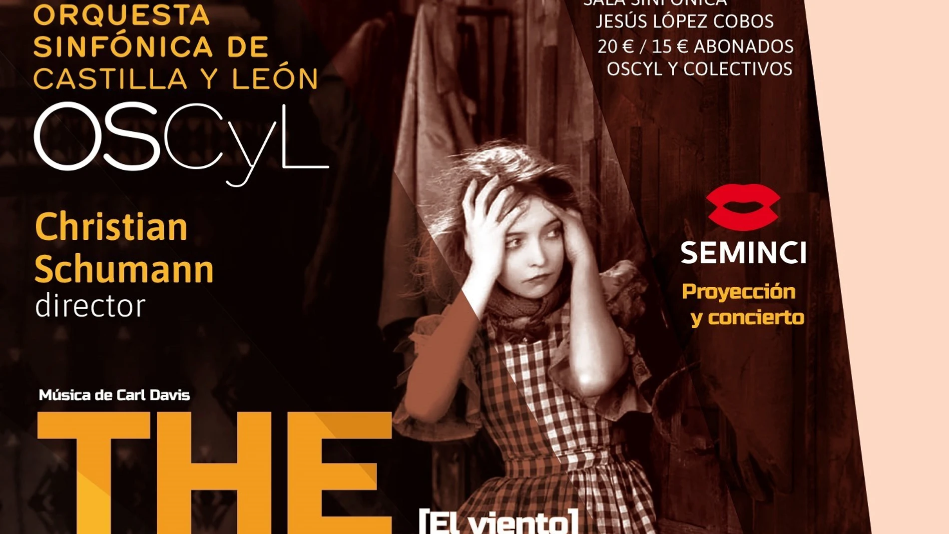 Cartel anunciador de la proyección de 'The Wind'