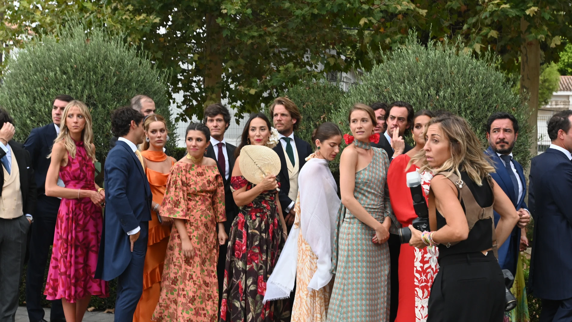 Hugo Hernández-Mancha, Tamara Falco, Teresa Urquijo y Alejandra Onieva en la boda de Luisa Bergel y Cristian Florez