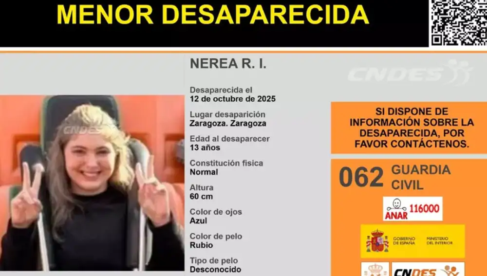 Nerea R.I., desparecida en Zaragoza