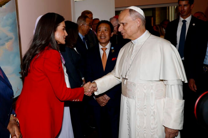 La Reina Letizia y el Papa llegan a la FAO en Roma para celebrar el Día de la Alimentación