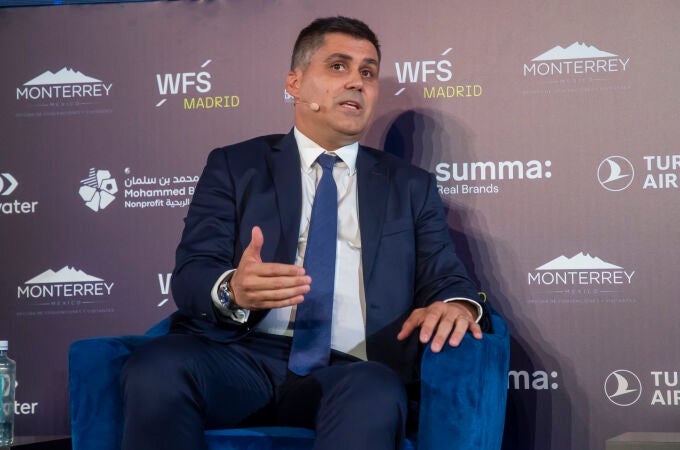 David Aganzo, durante su intervención en el World Football Summit