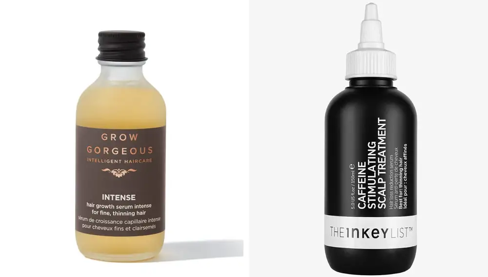 Grow Gorgeous y The Inkey List firman dos sérums que estimulan el crecimiento desde la raíz y mejoran el aspecto del cabello fino.