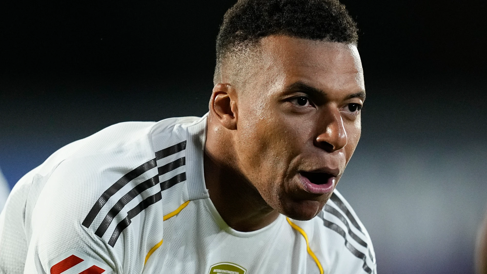 Kylian Mbappe of Real Madrid CF celebrates a goal during the Spanish League, LaLiga EA Sports, football match played between Getafe CF and Real Madrid at Coliseum stadium on October 19, 2025 in Getafe, Madrid, Spain.AFP7 19/10/2025 ONLY FOR USE IN SPAIN