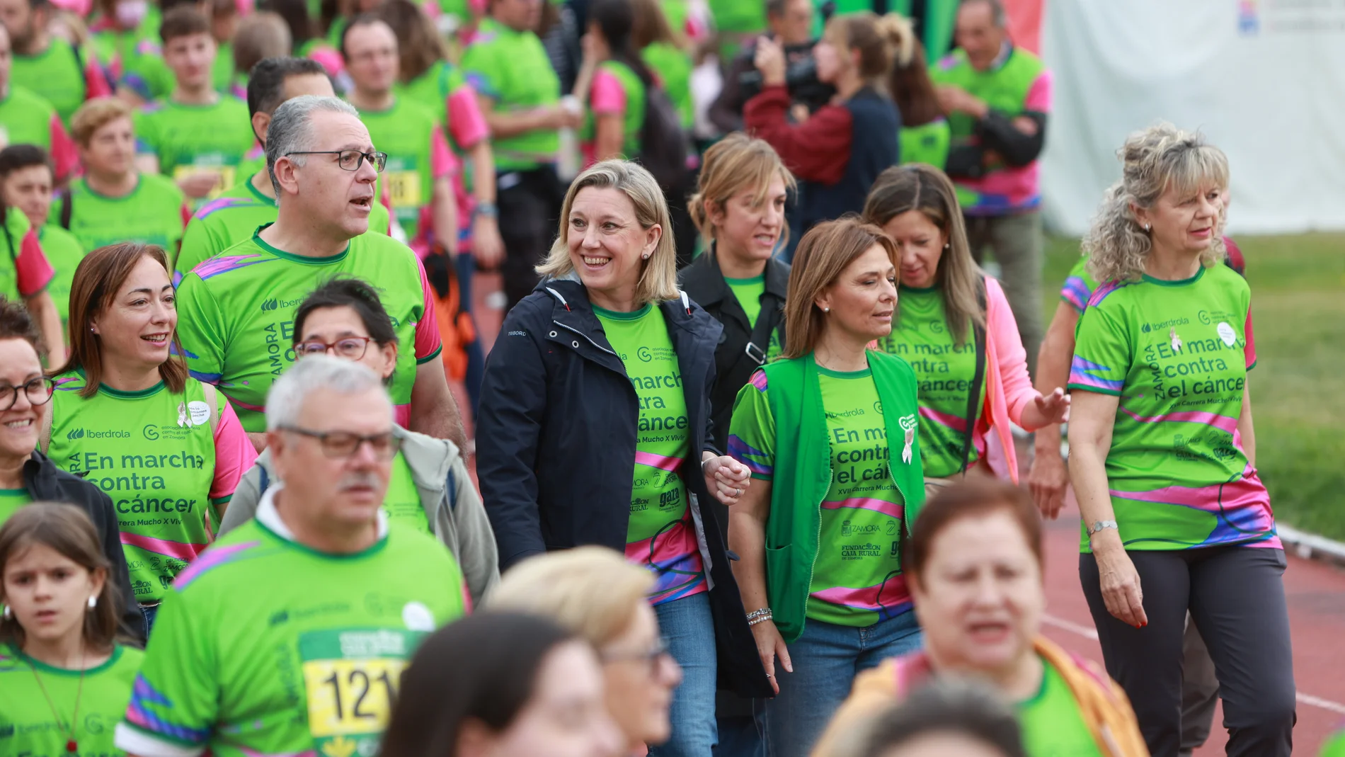 Isabel Blanco durante su participación en la Marcha contra el Cáncer de Mama en Zamora