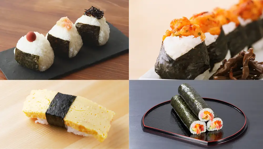 Variedades de platos japoneses que ultilizan el "Nori"