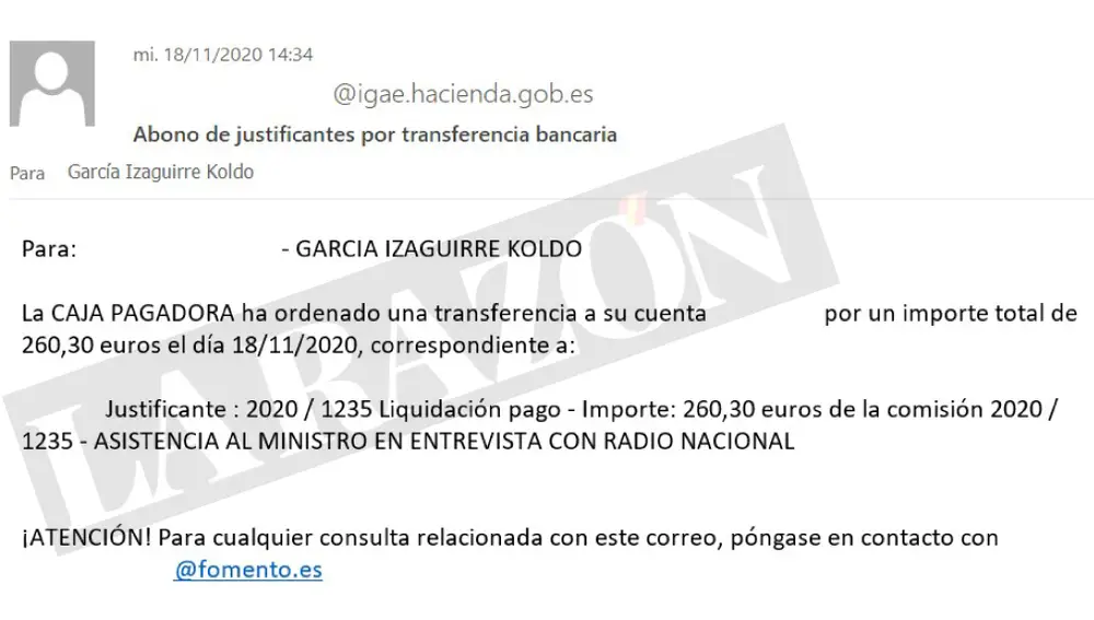 Justificante transferencia bancaria Koldo