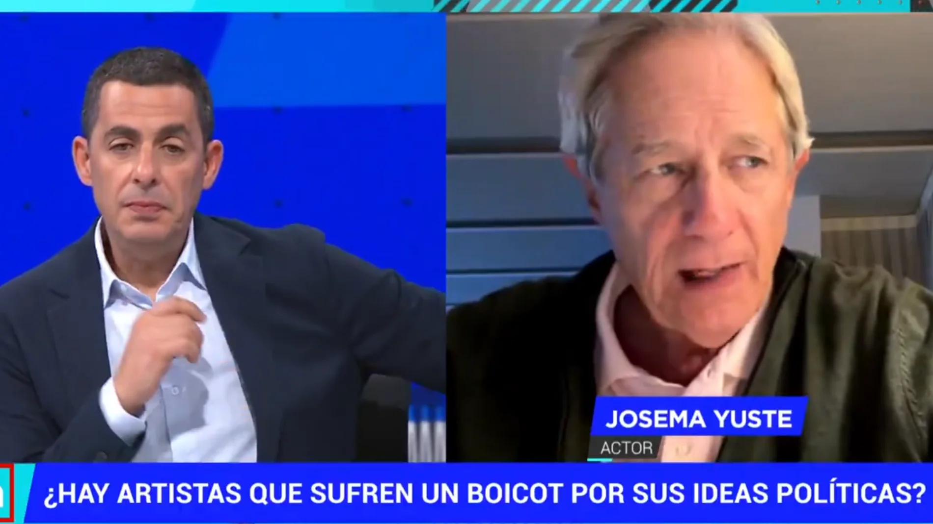 Josema Yuste durante su intervección en Telemadrid