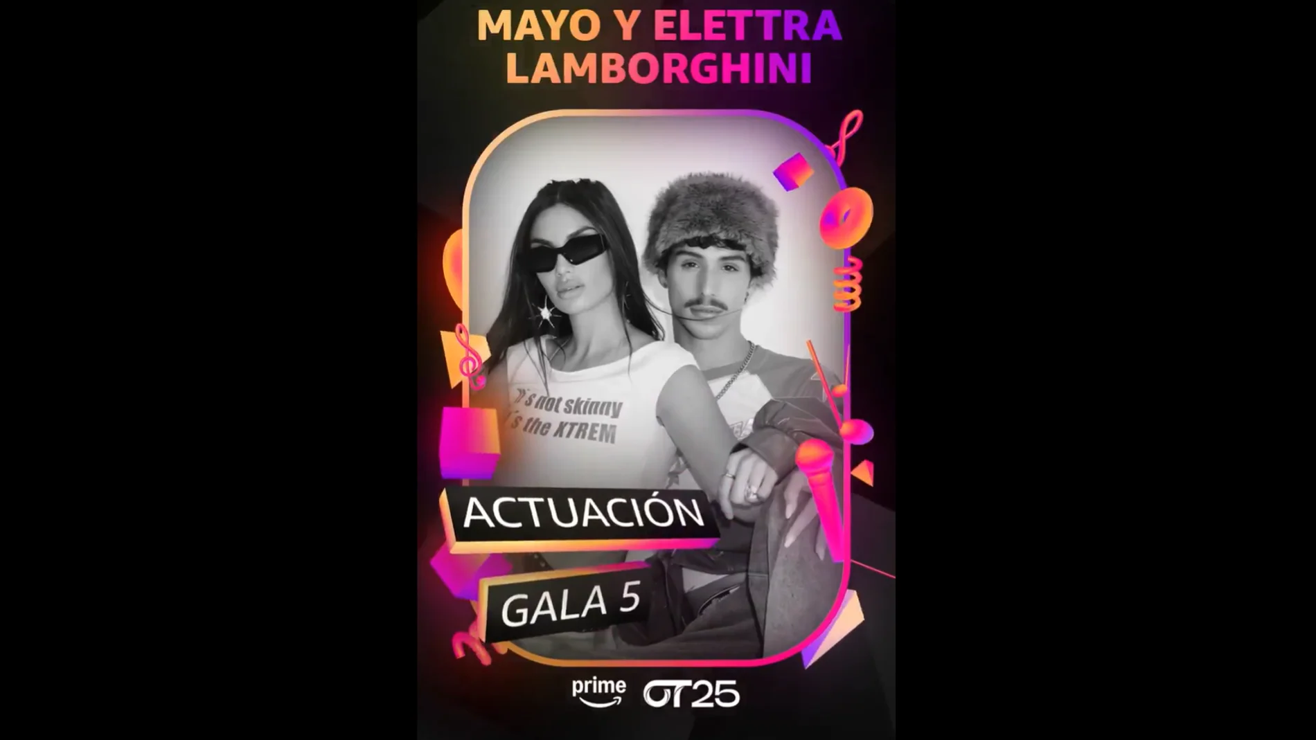 Mayo y Elettra Lamborghini actuán esta noche en la Gala 5 de 'OT 2025'