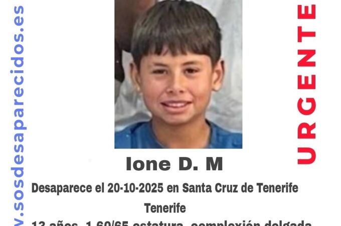 La Policía Nacional busca en Canarias a un menor de 13 años en situación de alta vulnerabilidad La Policía Nacional busca en Canarias a un menor de 13 años en situación de alta vulnerabilidad