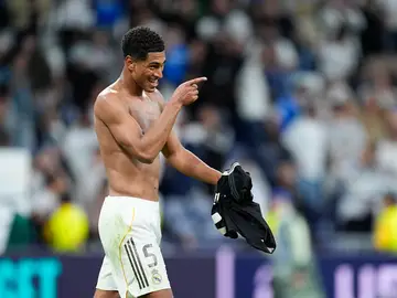 Bellingham, después del partido ante la Juventus Jude Bellingham of Real Madrid CF celebrates the victory during the UEFA Champions League 2025/26 League Phase MD3 match between Real Madrid C.F. and Juventus FC at Estadio Santiago Bernabeu on October 22, 2025 in Madrid, Spain.AFP7 22/10/2025 ONLY FOR USE IN SPAIN