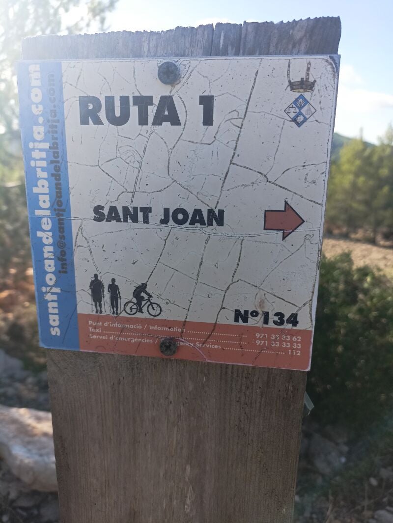 Cartel de la ruta desde Sant Joan