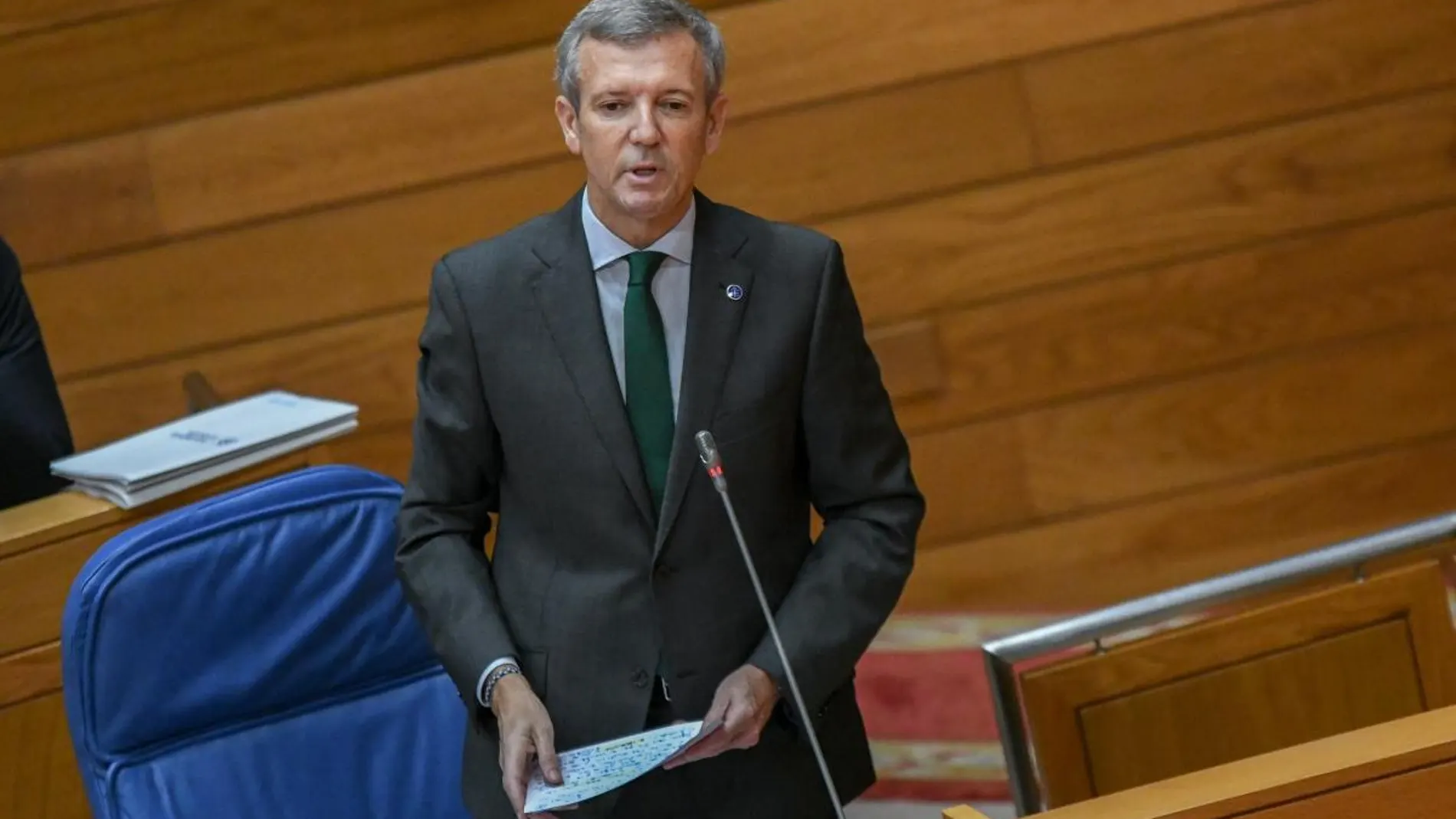 Rueda, hoy, en el Parlamento de Galicia.