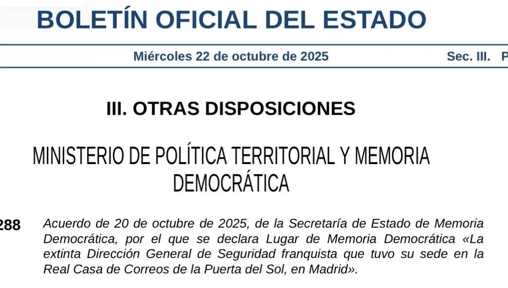 Publicación en el BOE