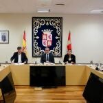 Reunión de la Mesa de las Cortes de Castilla y León presidida por Carlos Pollán