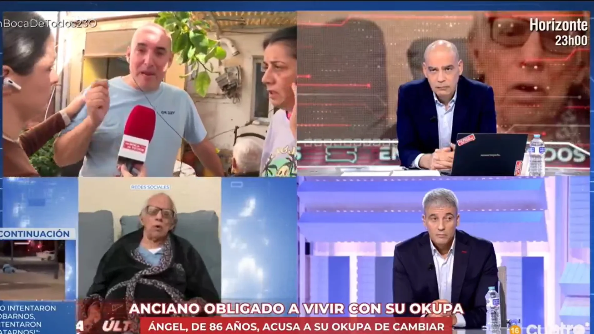 La familia de Ángel, el anciano de 86 años engañado por una okupa, entre lágrimas en el programa 'En boca de todos'