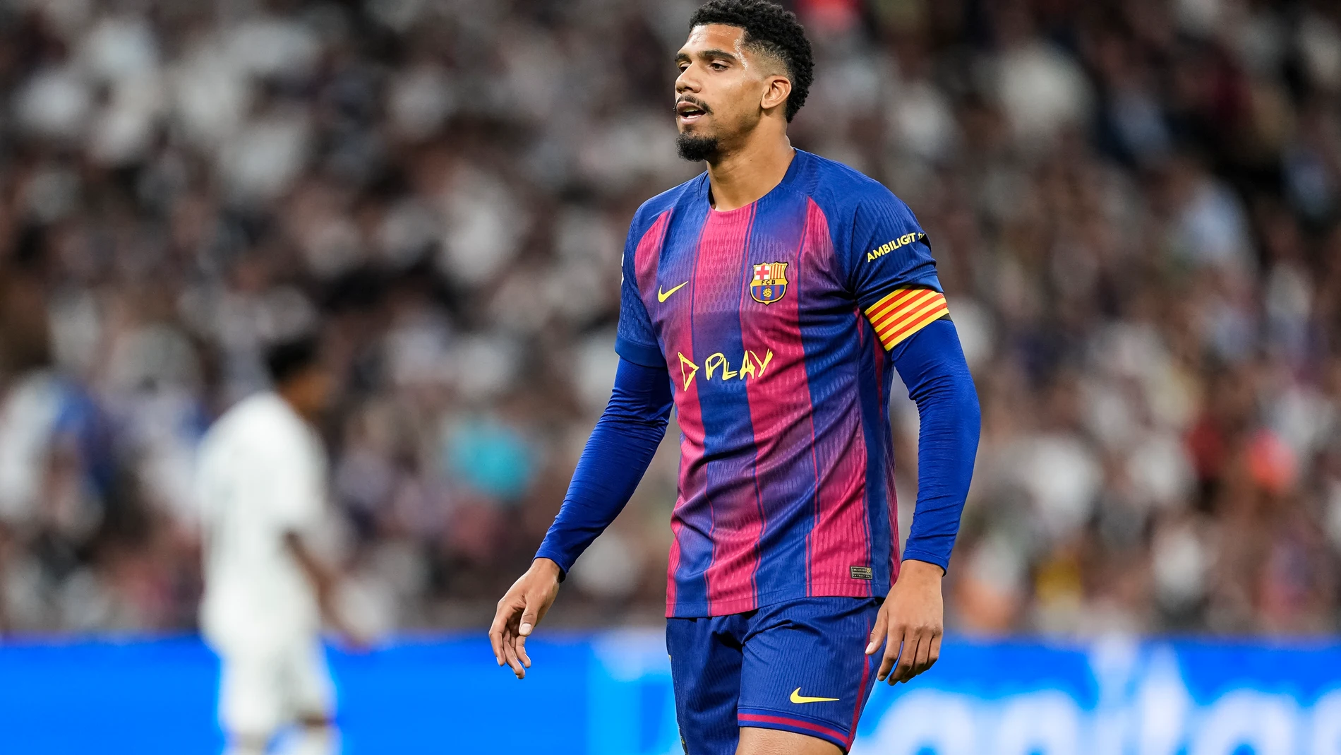 Ronald Araujo of FC Barcelona looks on during the Spanish League, LaLiga EA Sports, football match played between Real Madrid C.F. and FC Barcelona at Santiago Bernabeu stadium on October 26, 2025, in Madrid, Spain. AFP7 26/10/2025 ONLY FOR USE IN SPAIN