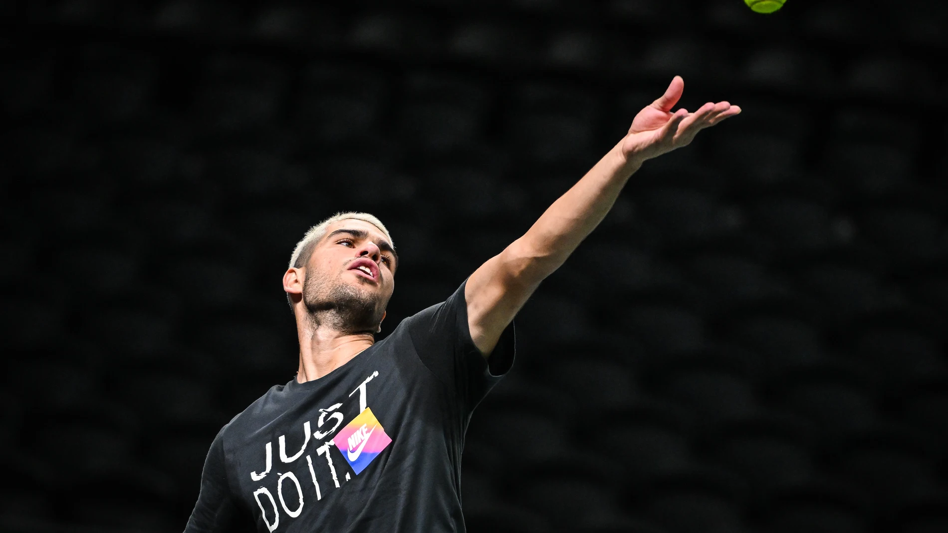Alcaraz, en un entrenamiento en París