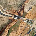 Imagen de la rotura que sufrió el canal Júcar- Turia