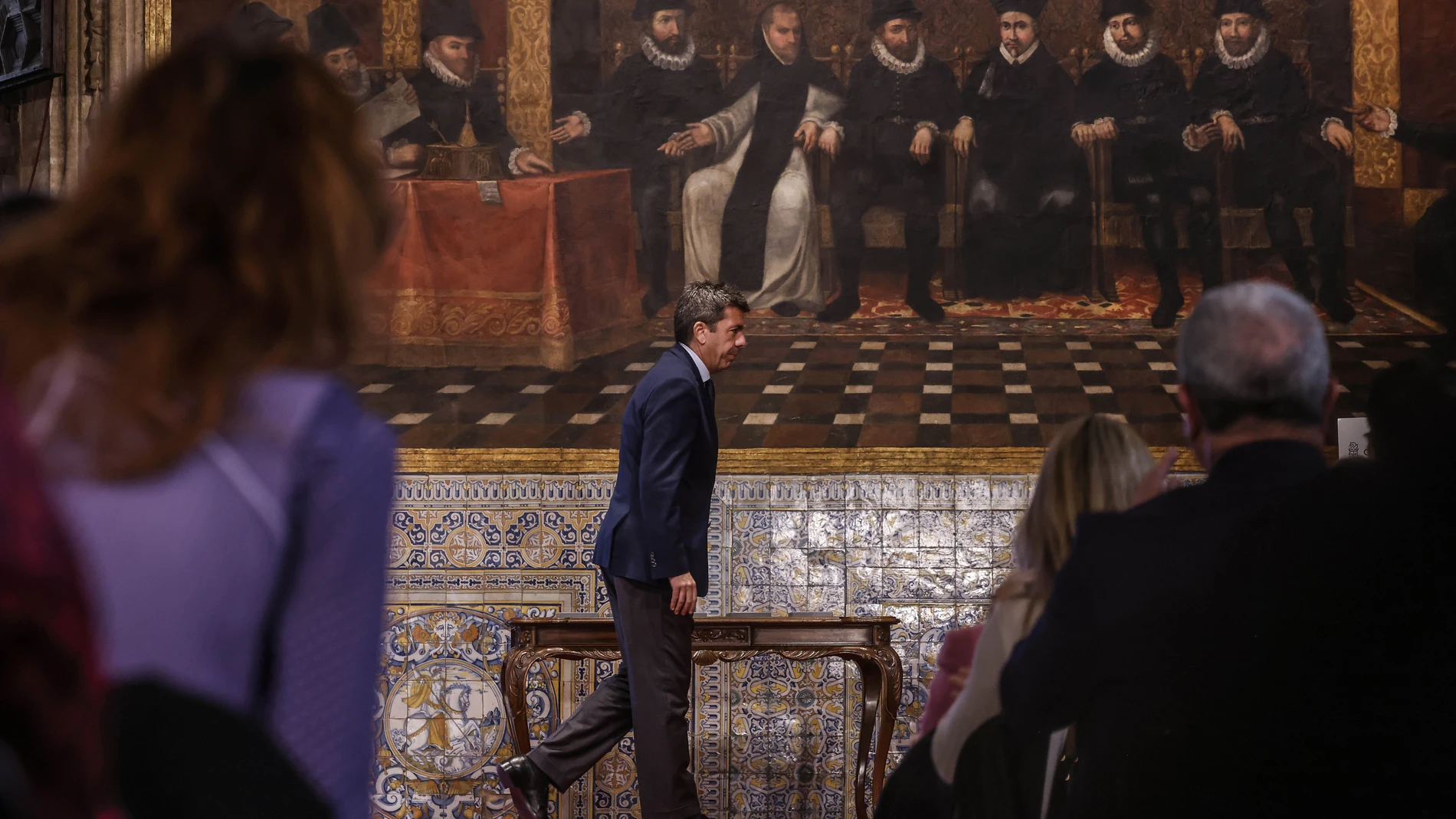 El presidente Carlos Mazón durante un acto en el Palau de la Generalitat