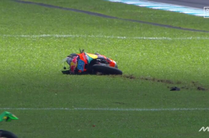 La moto de José Antonio Rueda, tras el golpetazo