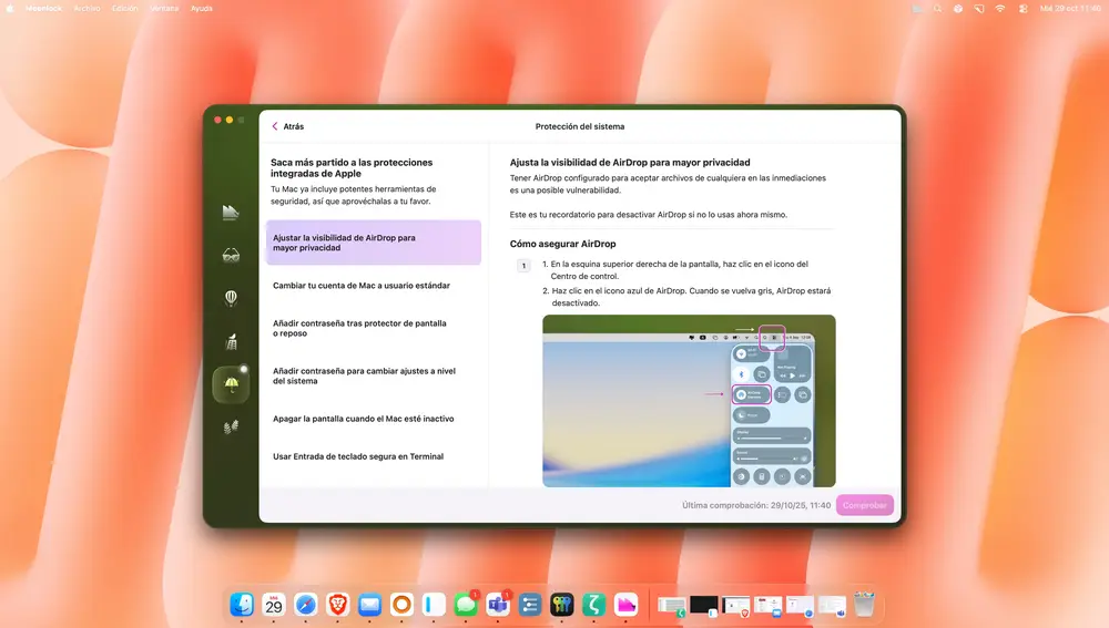 Recomendaciones de seguridad de Moonlock