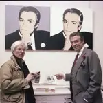 Warhol y Vijande en la exposición del 83 en Madrid