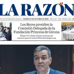 Portada de LA RAZÓN de este viernes 31 de octubre de 2025