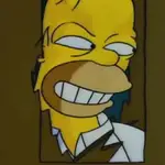 Homer Simpson durante la parodia de 'El resplandor' en el episodio "La casa del árbol V"