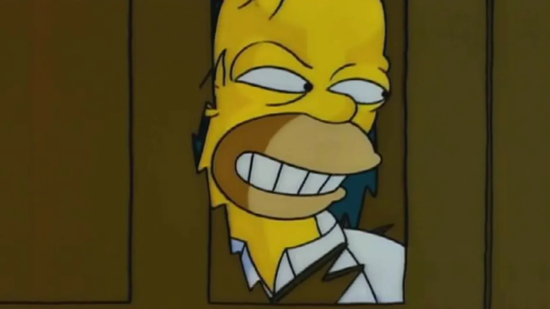 Homer Simpson durante la parodia de 'El resplandor' en el episodio "La casa del árbol V"