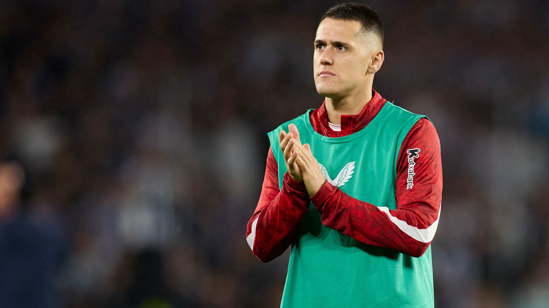 Urko Izeta of Athletic Club reacts during the LaLiga EA Sports match between Real Sociedad and Athletic Club at Anoeta on November 1, 2025, in San Sebastian, Spain. AFP7 01/11/2025 ONLY FOR USE IN SPAIN