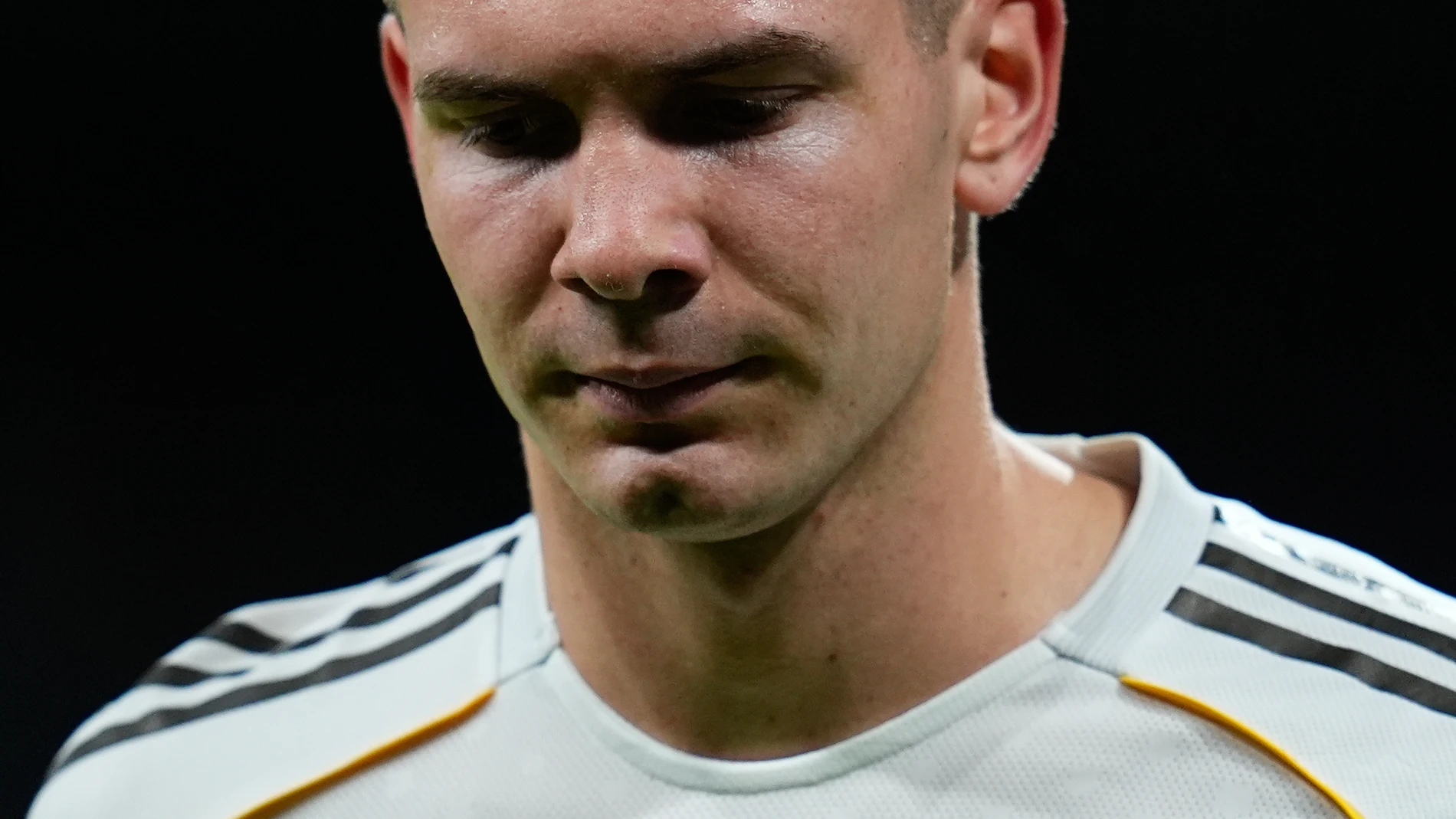 Franco Mastantuono of Real Madrid CF in action during the Spanish League, LaLiga EA Sports, football match played between Real Madrid C.F. and Valencia CF at Santiago Bernabeu stadium on November 1, 2025, in Madrid, Spain. AFP7 01/11/2025 ONLY FOR USE IN SPAIN