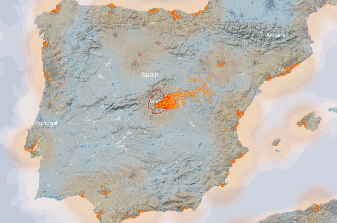 Esta es la contaminación en España un domingo por la mañana Esta es la contaminación en España un domingo por la mañana
