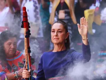 Claudia Sheinbaum Pardo, President of Mexico, participates in the ceremony to commemorate International Women's Day, Indigenous and working women: strength, struggle, and dignity, at the National Palace in Mexico City, Mexico, on March 8, 2025. Claudia Sheinbaum Pardo, President of Mexico, participates in the ceremony to commemorate International Women's Day, Indigenous and working women: strength, struggle, and dignity, at the National Palace in Mexico City, Mexico, on March 8, 2025.