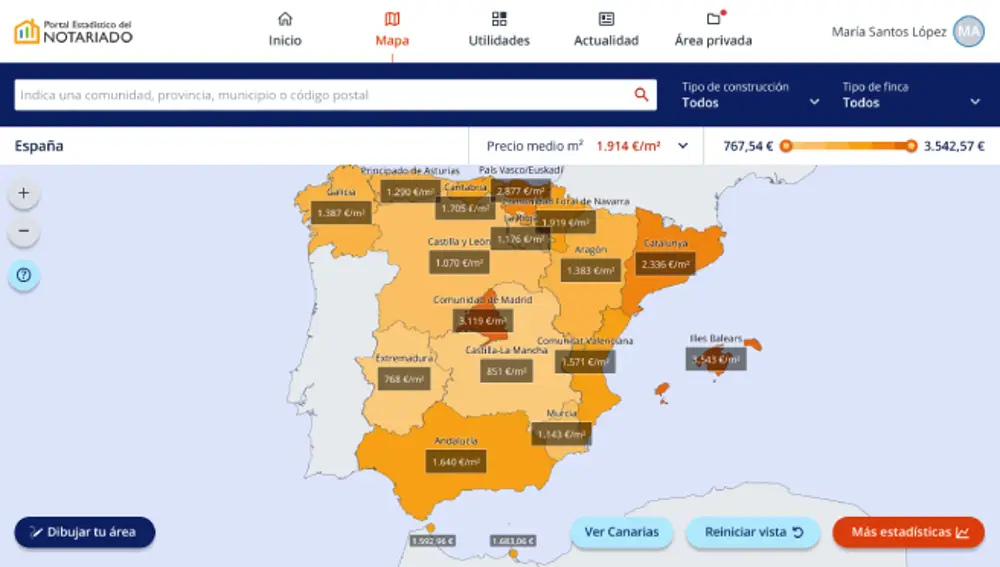 Mapa de la vivienda del Notariado.