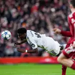 Aurelien Tchouaméni, en el partido ante el Liverpool