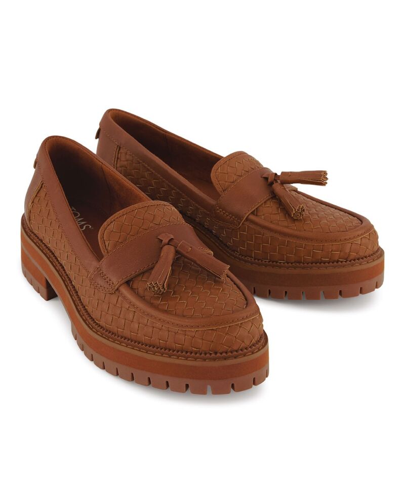 Mocasines cara con borla ámbar.