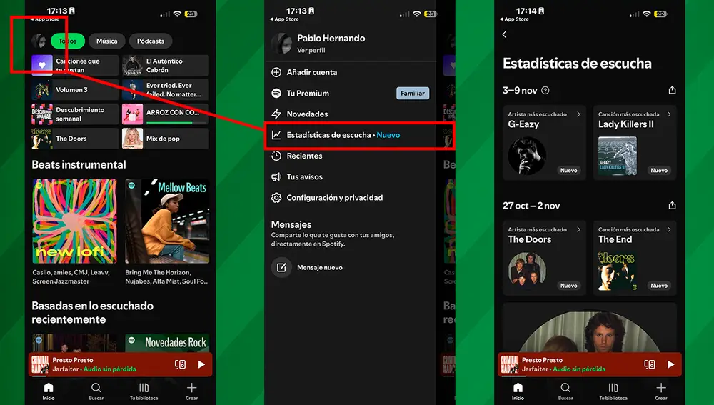 Paso a paso: así se accede a Estadísticas de escucha