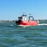 Barco de arrastre en Sanlúcar de Barrameda