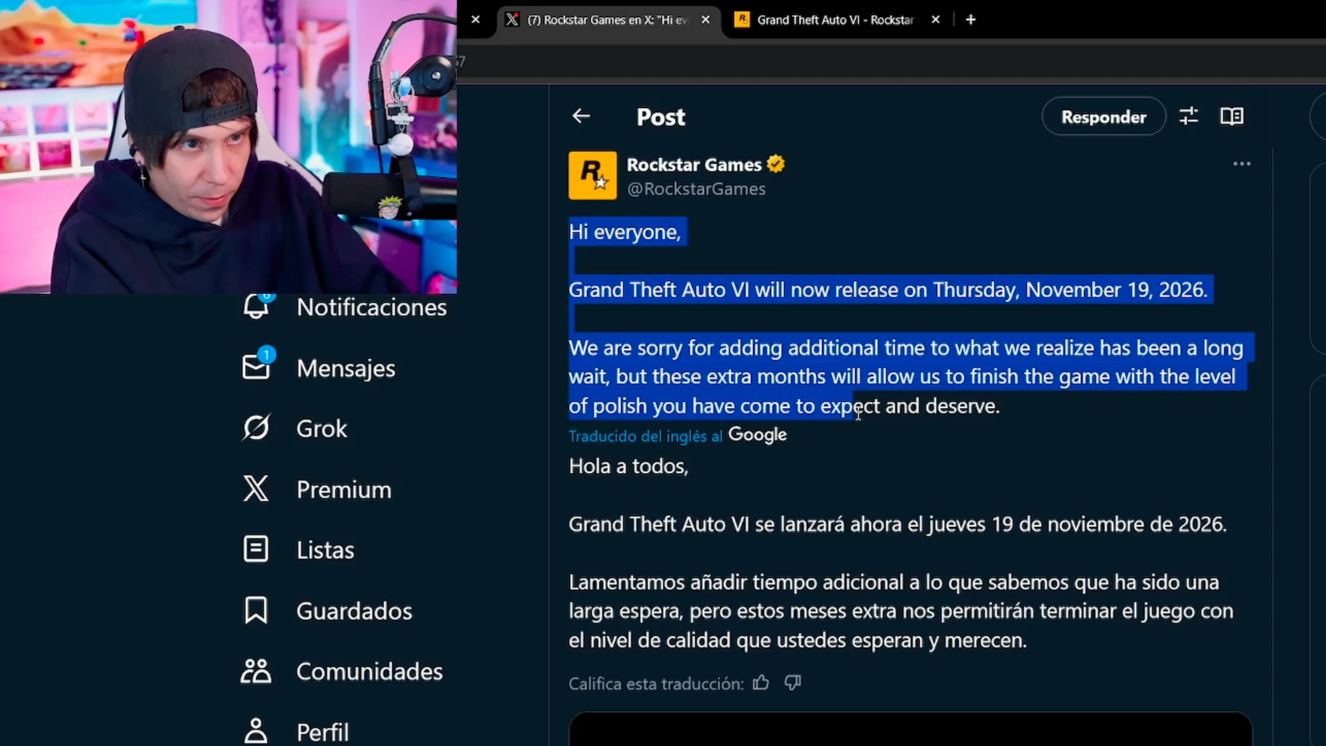 Rubius adelanta la estrategia de Rockstar tras el retraso de GTA 6 y asegura cuál podría ser su próximo paso