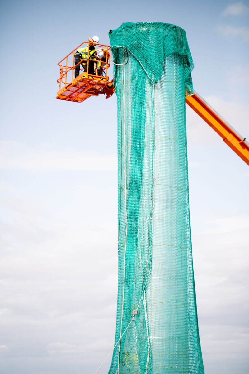 Tanque de LoX de primera etapa en el centro de pruebas de PLD en Teruel