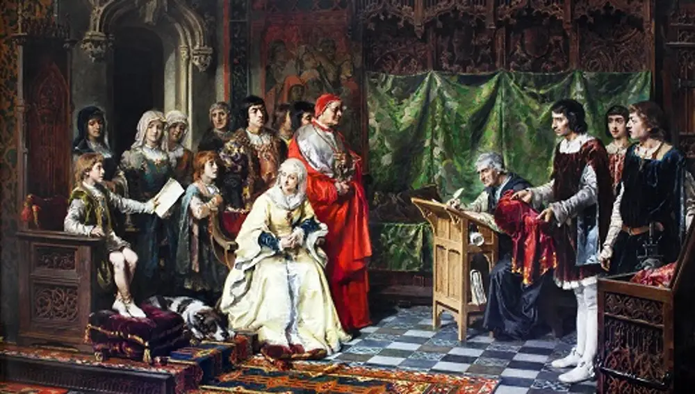 Educación del Príncipe Juan, lienzo de Salvador Martínez