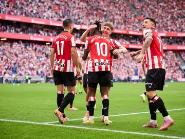 Athletic Club v Real Oviedo - LaLiga EA Sports Nico Williams of Athletic Club celebrates after scoring the team's first goal during the LaLiga EA Sports match between Athletic Club and Real Oviedo at San Mames on November 9, 2025, in Bilbao, Spain. AFP7 09/11/2025 ONLY FOR USE IN SPAIN