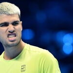 Alcaraz, en su partido ante De Mi&ntilde;aur