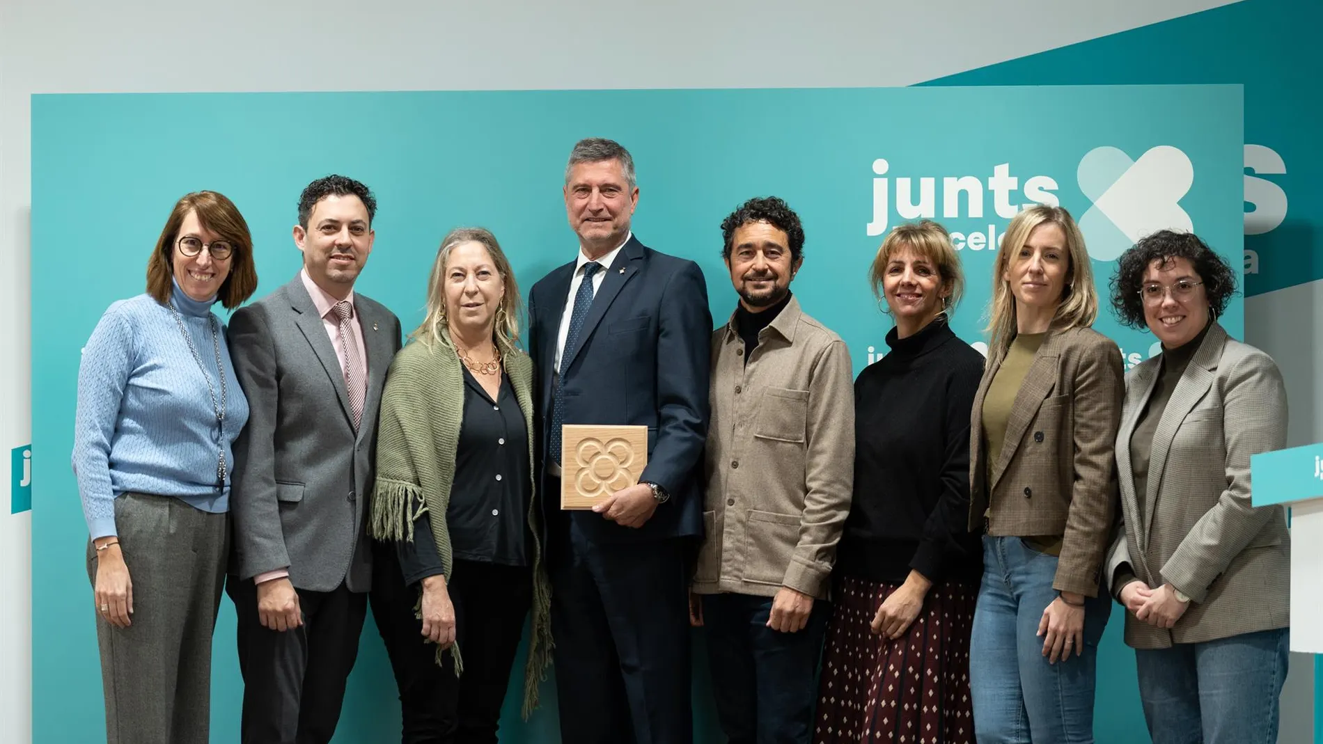 Los concejales de Junts en el Ayuntamiento de Barcelona Tiron Lailla, Joan Rodríguez, Neus Munté, Jordi Martí, Damià Calvet, Francina Vila, Victòria Alsina y Carme Lleó, en una imagen de archivo.