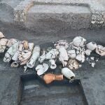 Restos romanos del siglo I d.C en los canales encontrados en las obras de Residencial de Artillería en Sevilla.