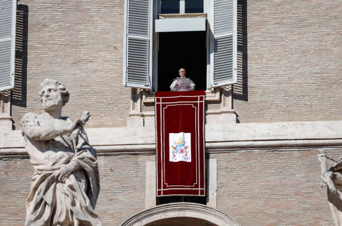 Pope Leo XIV leads the Angelus prayer